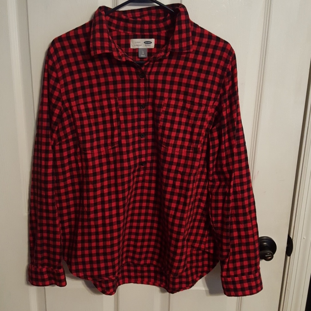 Women's old navy red and black flannel